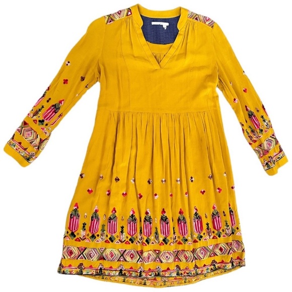 Anthropologie Floreat Raella Embroidered Long Sleeve Tunic Dress XS - Picture 11 of 16